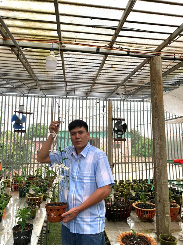 Nghệ nhân Nguyễn Thành Chuyên mang tình yêu hoa lan mãnh liệt