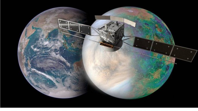 Trái Đất, Sao Kim và tàu vũ trụ của ESA - Ảnh đồ họa từ ESA