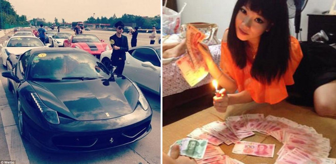 Giới nhà giàu Trung Quốc khoe tài sản trên mạng xã hội. Ảnh: Weibo