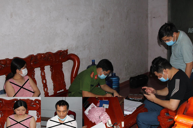 Thảo và Khánh (ảnh nhỏ) bị cơ quan công an bắt giữ