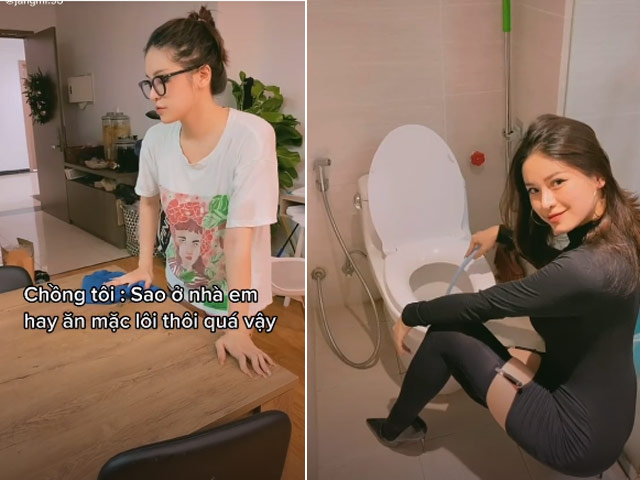 Bạn trẻ - Cuộc sống - Clip: Bị chồng chê ở nhà lôi thôi, cô vợ có màn đáp trả cực chất