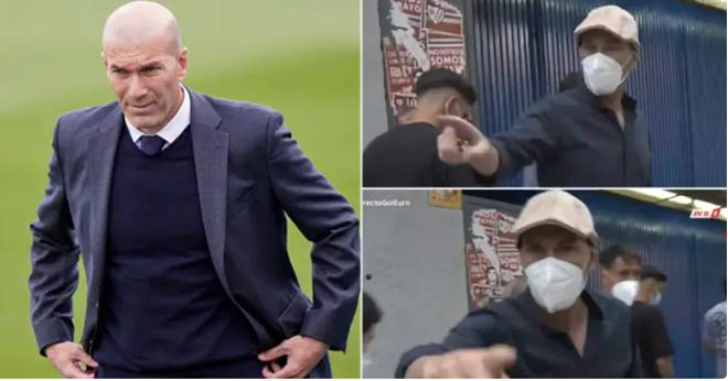 Zizou quay ra mắng nhiếc phóng viên Sergio Quirante của kênh truyền hình Tây Ban Nha Directo Gol vì bị người đàn ông này hỏi khó vụ rời Real Madrid