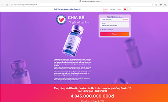 Website Quỹ vaccine phòng Covid-19, kênh tương tác trực tuyến cho các nhà tài trợ - 1