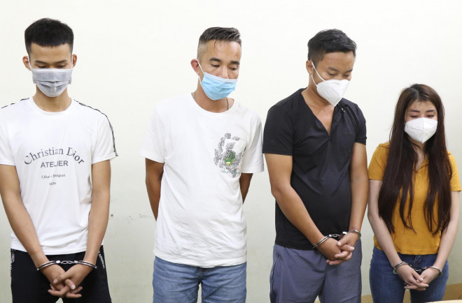 Nhóm đối tượng bị bắt giữ về hành vi tàng trữ, sử dụng trái phép chất ma túy.