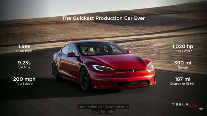 Xe điện Tesla Model S Plaid 2022 ra mắt với hiệu suất đáng kinh ngạc - 1