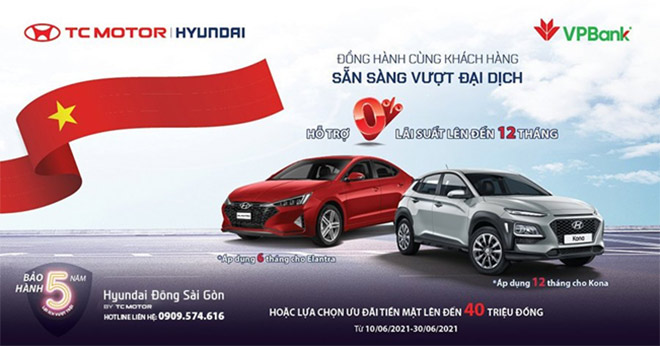 Hyundai Đông Sài Gòn: Ưu đãi trả góp lãi suất 0% cho khách hàng mua xe Elantra và Kona - 1