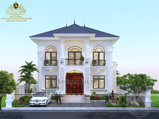 Biệt thự mái Nhật 2 tầng mặt tiền 11.9m ấn tượng