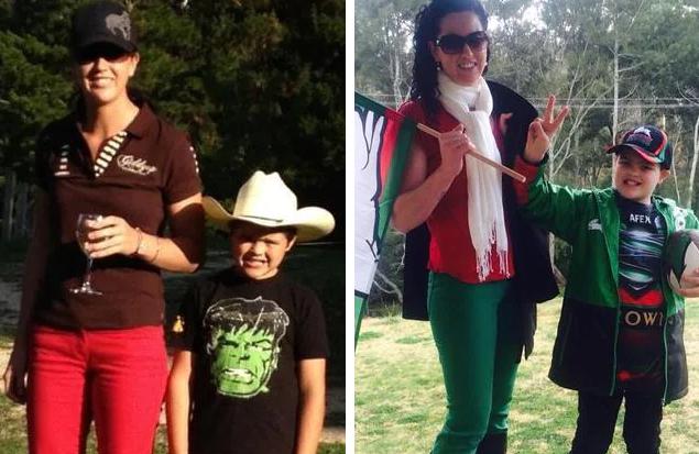 Cậu bé James Boyd-Gergely và mẹ.