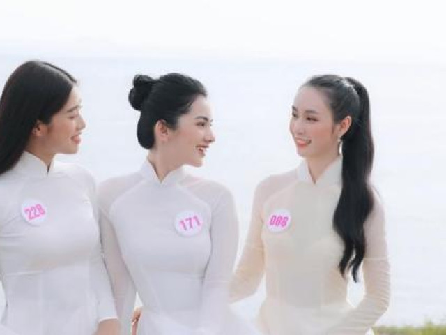 Thời trang - Cẩm Đan tung ảnh diện áo dài trắng cùng dàn người đẹp Hoa hậu Việt Nam