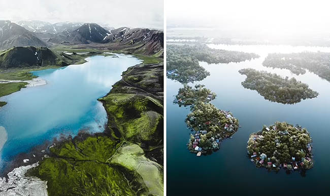 8. Bên trái: Một bức ảnh tuyệt đẹp về khu vực địa nhiệt Landmannalaugar của Iceland. Gabor nói: “Tôi luôn bị cuốn hút bởi những đêm mùa hè bất tận ở Iceland khi hoàng hôn buông xuống”.

Bên phải: Một bức ảnh đẹp mê hồn khác về hồ Kavicsos mà Gabor nói đùa giống như &#39;Maldives của Hungary&#39;.&nbsp;
