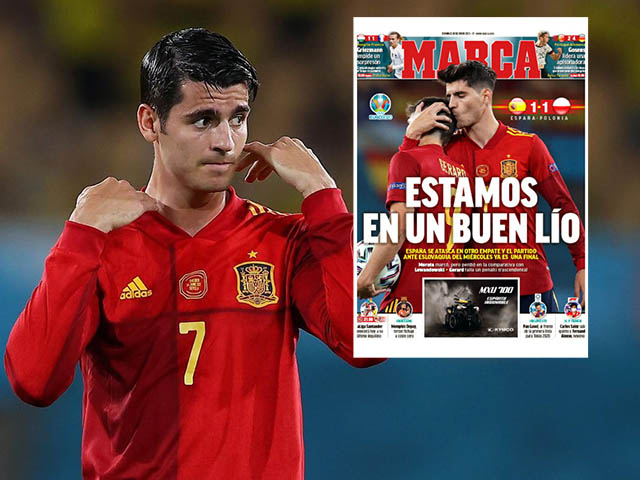 Bóng đá - Tây Ban Nha nguy cơ bị loại khỏi EURO: Báo chí chỉ trích, Morata đáp trả cực gắt
