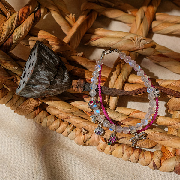 Vòng tay Moonstone x Ruby