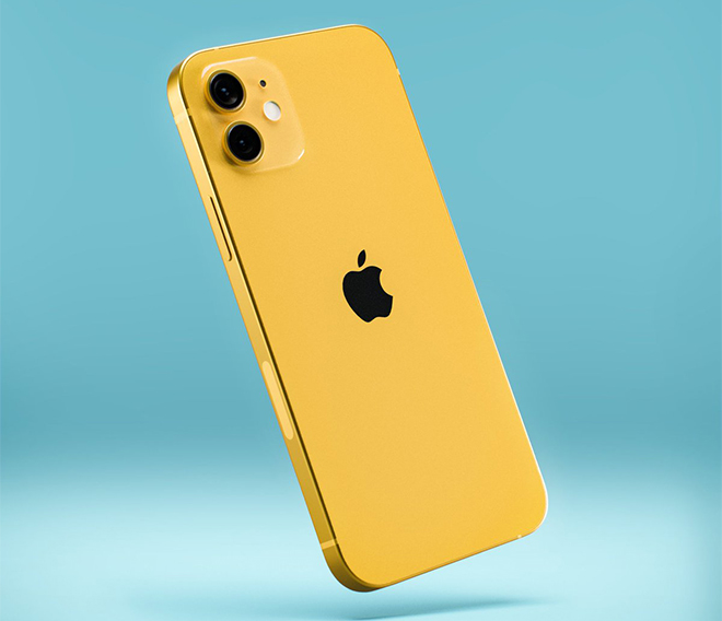Ảnh concept iPhone 13 màu vàng.