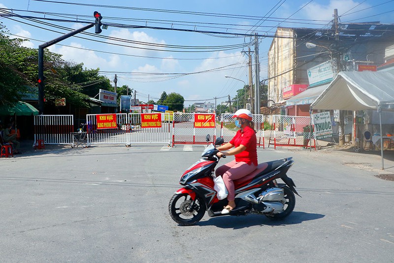 Khu vực phường Tân Phước Khánh, thị xã Tân Uyên, Bình Dương giãn cách xã hội từ 0 giờ ngày 20/6 (ảnh: PLO)