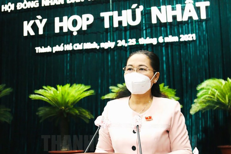Chủ tịch HĐND TP.HCM Nguyễn Thị Lệ phát biểu tại phiên họp trù bị ngày 23-6. (Ảnh: Web Thành ủy TP.HCM)