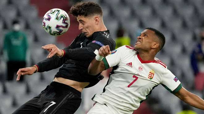 Kai Havertz ghi bàn gỡ hòa 1 đều trong trận đấu kịch tính giữa ĐT Đức và ĐT Hungary