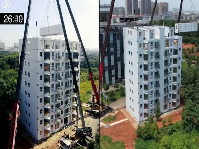 Kinh doanh - Choáng: Xây cả toàn nhà 10 tầng chỉ trong hơn một ngày