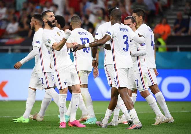ĐT Pháp dẫn đầu bảng tử thần ở EURO 2020 với thành tích bất bại khi đối đầu ĐT Đức, ĐT Hungary và ĐT Bồ Đào Nha