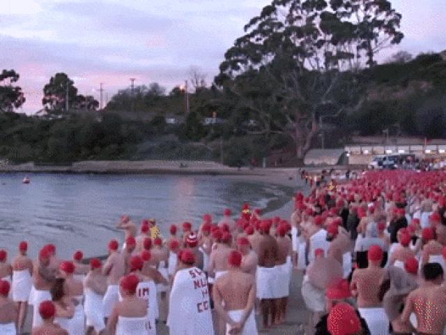 Media - Hơn 1500 người bơi khỏa thân dưới thời tiết 3 độ C