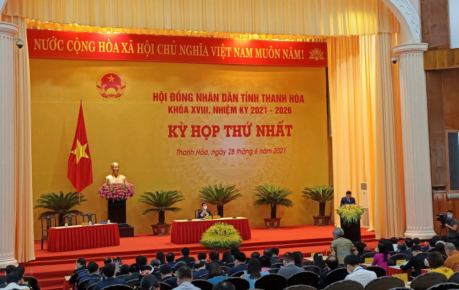 Quang cảnh Kỳ họp thứ Nhất HĐND tỉnh Thanh Hóa nhiệm kỳ 2021-2026