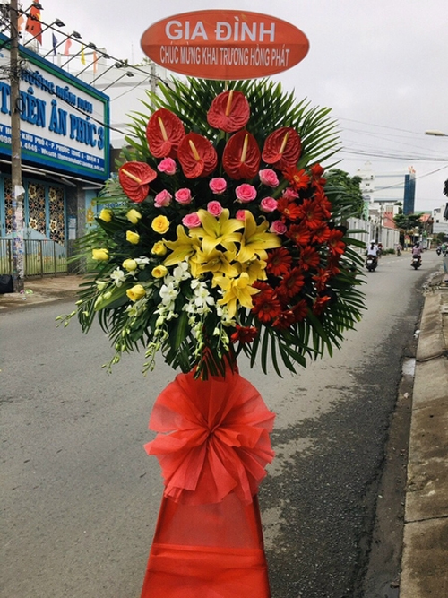 Lẵng hoa mẫu khai trương giá 800.000đ