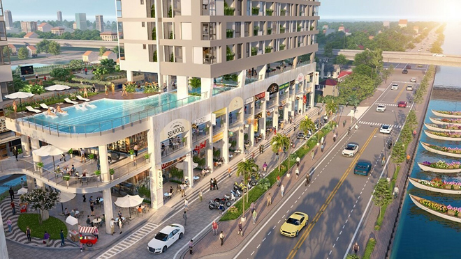 Đặc biệt, các dãy shop mặt tiền đường còn được "may đo" một bãi để xe rộng thoáng ngay trước cửa, tiện lợi cho tập quán kinh doanh, mua bán của người Việt