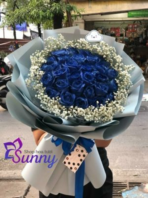 Bó hồng xanh giá 1.150.000đ