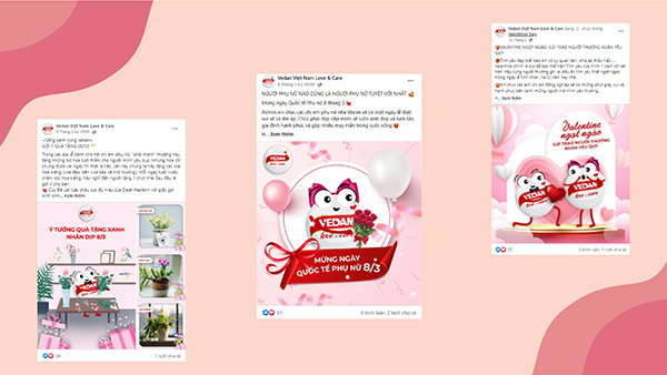 Chuỗi hình ảnh tri ân phụ nữ nhân dịp 8 tháng 3 vừa qua&nbsp;mang đến một sắc hồng dịu dàng trên fanpage Vedan Việt Nam Love &amp; Care