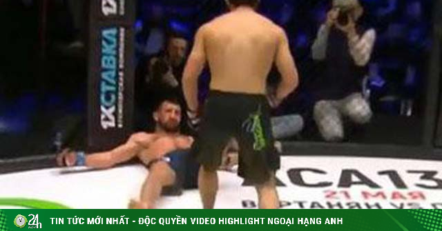 ‘Warrior’ Dudaev threw a punch that made ‘Black Tiger’ Mirzaev hit the wall of the ring, unconscious