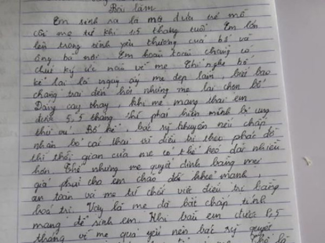 Giáo dục - du học - Nghẹn ngào xúc động trước bài văn tả mẹ đã khuất của học sinh lớp 7