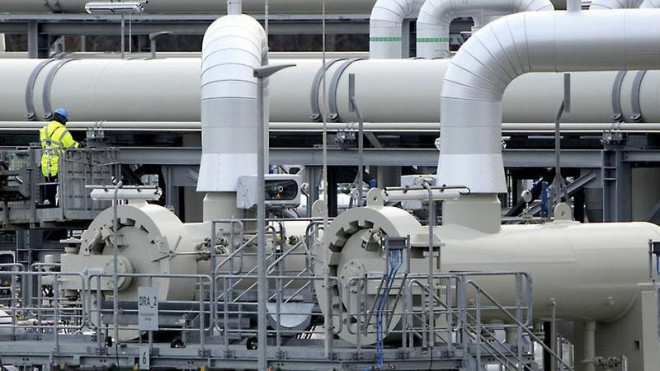Các đường ống trong dự án đường ống dẫn khí đốt Nord Stream 2 ở Lubmin (Đức) ngày 15-2. Ảnh: AP