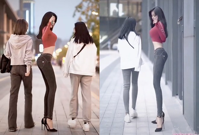 "Street Balloon"  wearing pants as if drawing on the body, attracting the eyes of passersby - 7