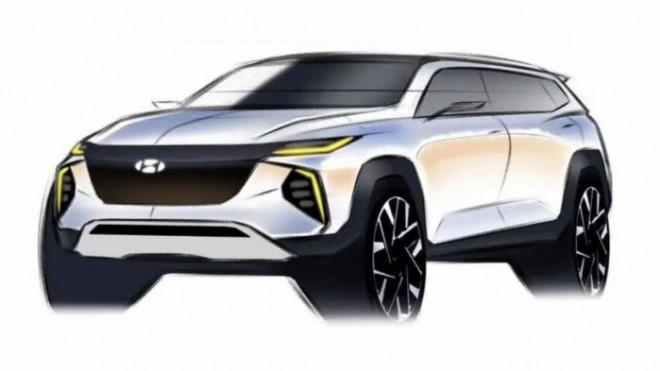 Hyundai SantaFe thế hệ tiếp theo sẽ là mẫu xe đầu tiên trang bị logo phát sáng mới của nhà sản xuất