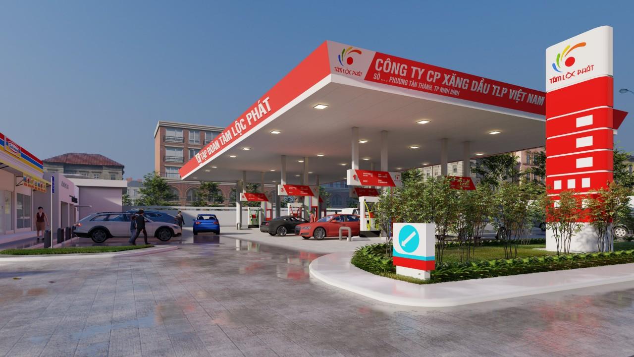 Hình ảnh cây xăng được xây dựng khang trang