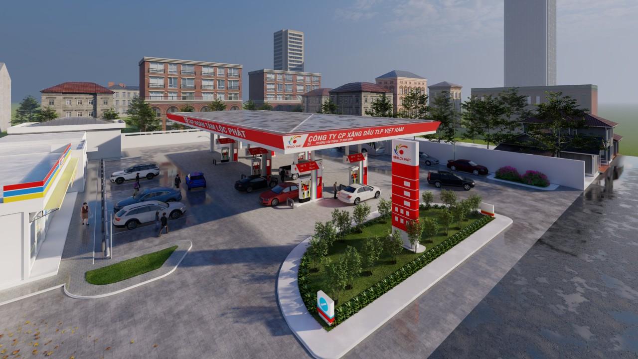 Cảnh quan của cây xăng Tâm Lộc Phát