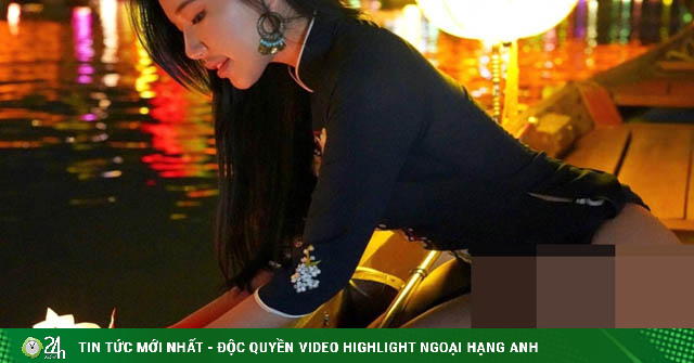 Foreign girl is fiercely criticized for wearing offensive ao dai in Hoi An-Fashion