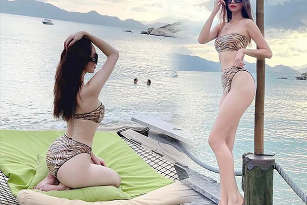 "Đối thủ" một thời của Ngọc Trinh diện bikini khoe vòng 3 "trái đào" hơn 1m