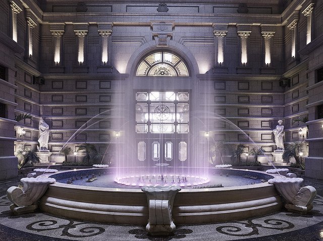 Vào sâu hơn là khu sân trong rộng 500m2 đối lưu không khí, đóng vai trò giếng trời khổng lồ, giải thoát tòa nhà khỏi sự tù túng.