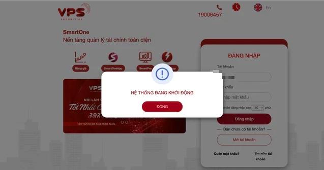 Các khách hàng có tài khoản giao dịch chứng khoán tại VPS không thể đăng nhập hệ thống trên cả website và app mobile với lý do bảo trì.