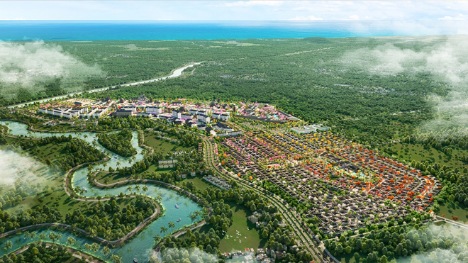 Sun Beauty Onsen sở hữu vị trí đắc địa, kết nối trong và ngoài tỉnh Thanh Hóa. Ảnh phối cảnh minh họa