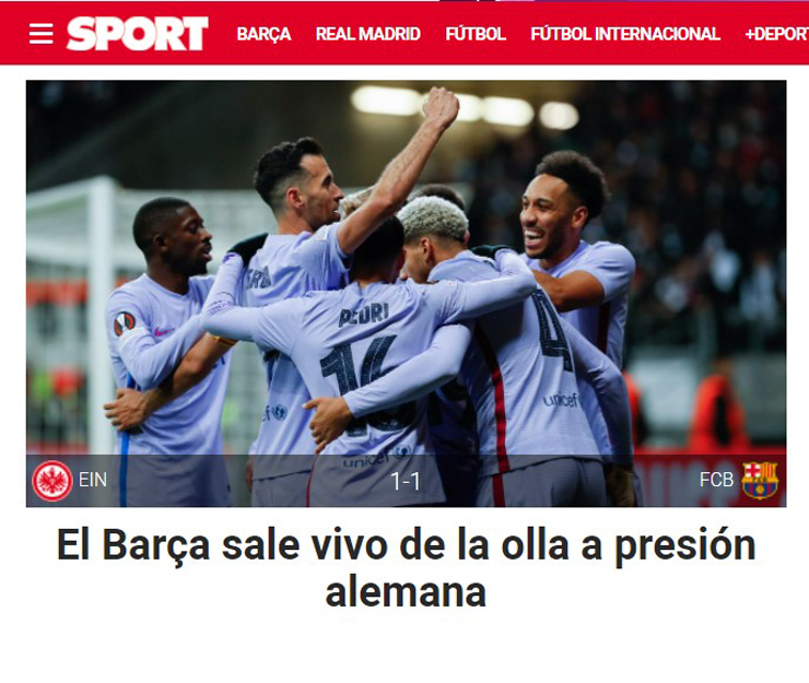 Tờ Sport thừa nhận Barca như "từ cõi chết trở về"