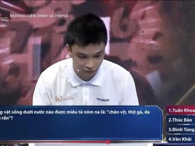 Giáo dục - du học - Câu hỏi Olympia: "Động vật nào chân vịt - thịt gà - da trâu - đầu rắn" - Đáp án khiến nhiều người tiếc hùi hụi!
