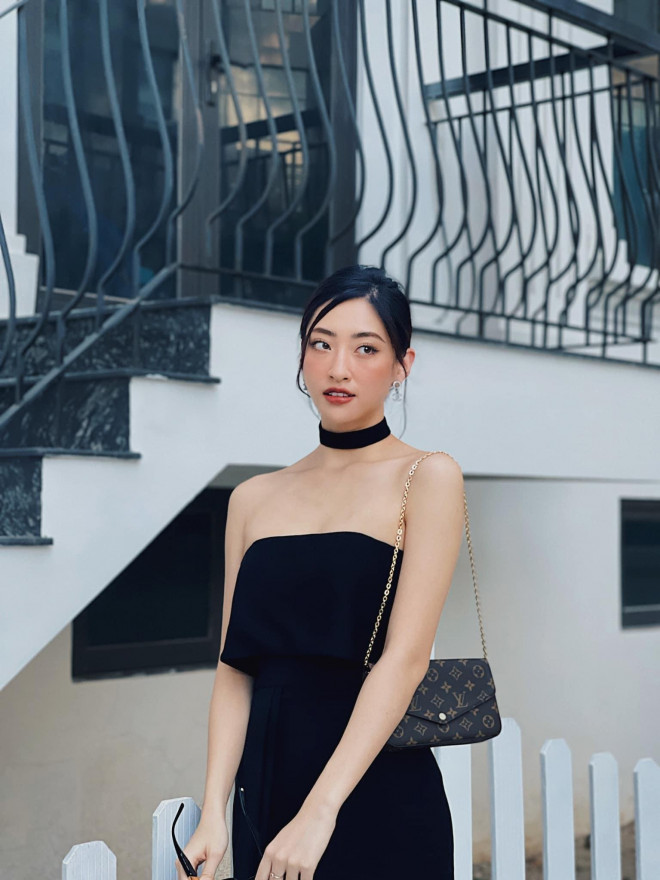 Hoa hậu Đỗ Thị Hà, Lương Thùy Linh đẹp gợi cảm khi 'đụng' váy đen khoe vai trần - 8