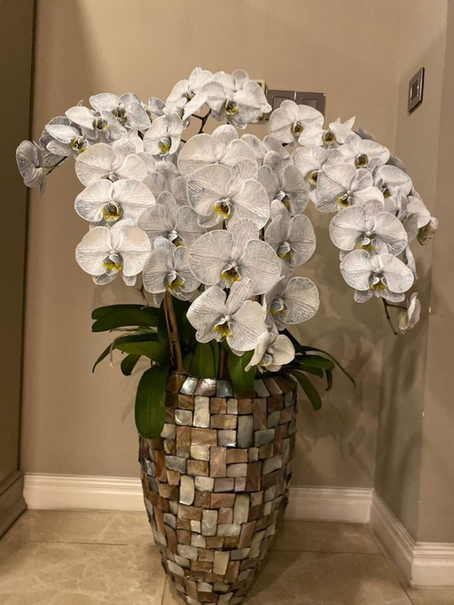 Hoa được bài trí khắp biệt thự. Ảnh: NSCC