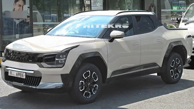 KIA's first pickup truck revealed photos on the street - 1
