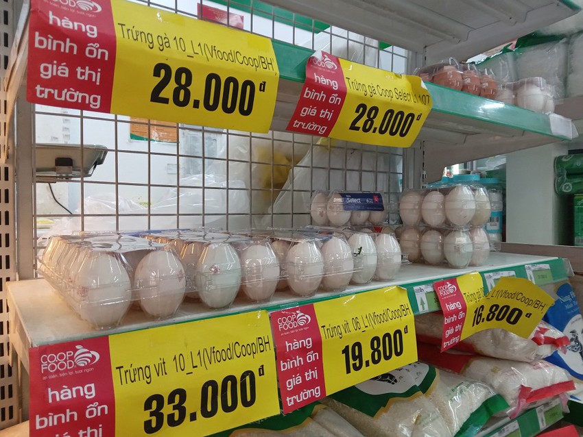Từ 2-4, trứng gia cầm bình ổn thị trường đã được tăng giá 5%-6%. ẢNH: TÚ UYÊN