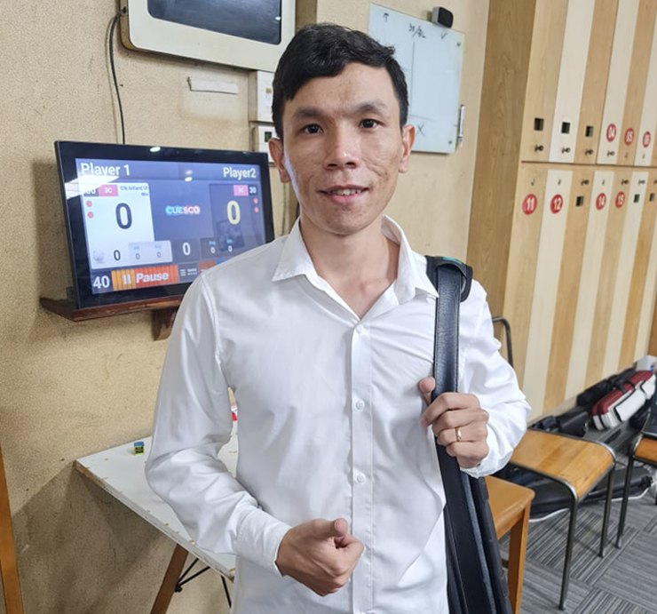 Cơ thủ Hữu Thanh ăn mừng sau khi đoạt vé dự World Cup. Ảnh: Nguyễn Thanh