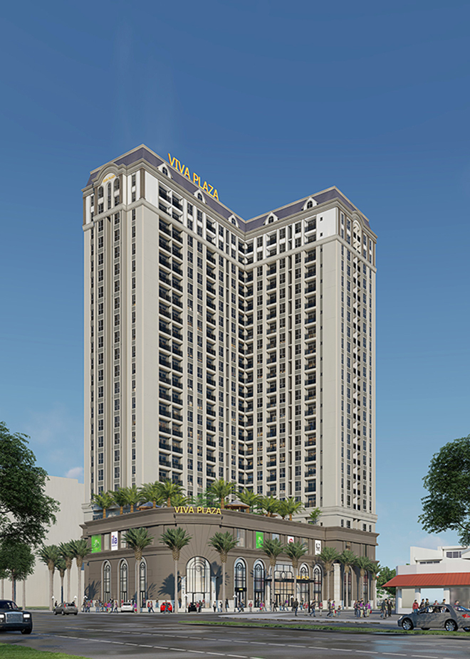 Phối cảnh dự án Viva Plaza thiết kế thông minh giúp căn hộ luôn thoáng mát, phù hợp cho các gia đình trẻ.