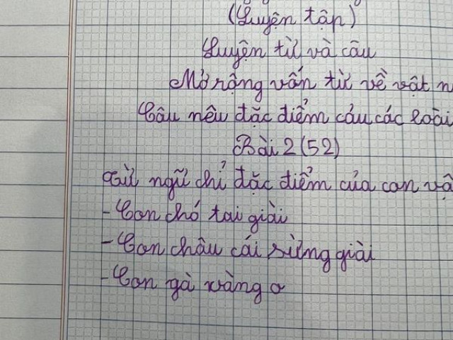 Bạn trẻ - Cuộc sống - Làm bài tập đặt câu nêu đặc điểm của con vật, bé gái tiểu học khiến dân mạng "dở khóc dở cười"
