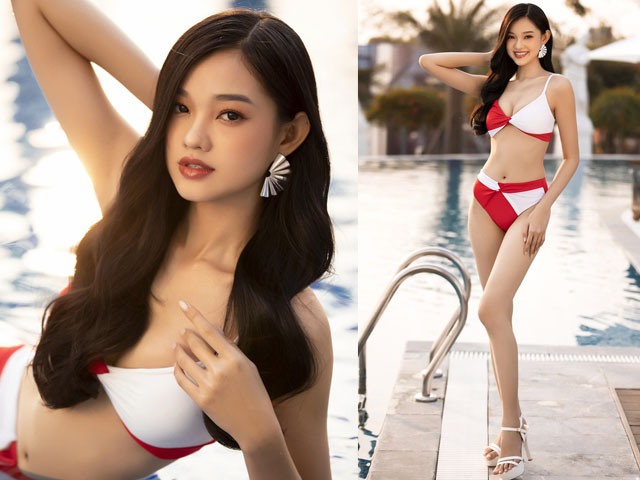 Nữ sinh Bến Tre cao 1m75 nổi bật trong loạt ảnh bikini của top 64 Miss World VN